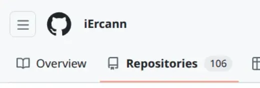 My GitHub profile, 106 repositories