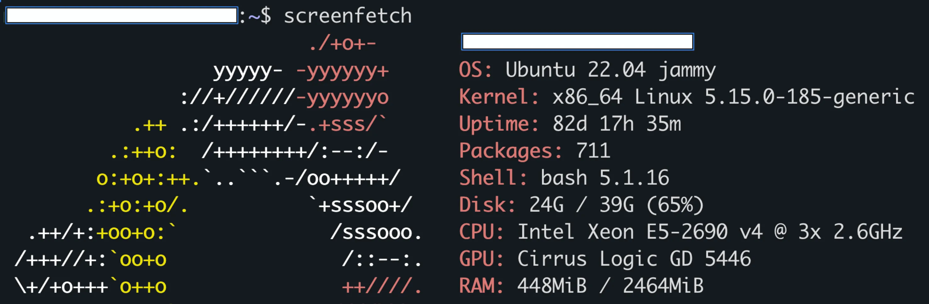 screenfetch output